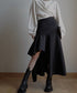 Asymmetric Flare Hem Skirt